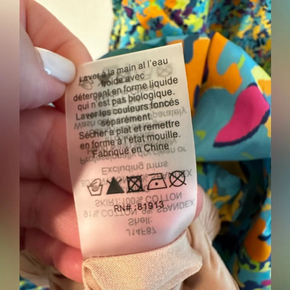 ANTHROPOLOGIE Plenty Tracy Reese Wrap V-Neck Bubble Dress SM Blue Motif MONET - Picture 10 of 16